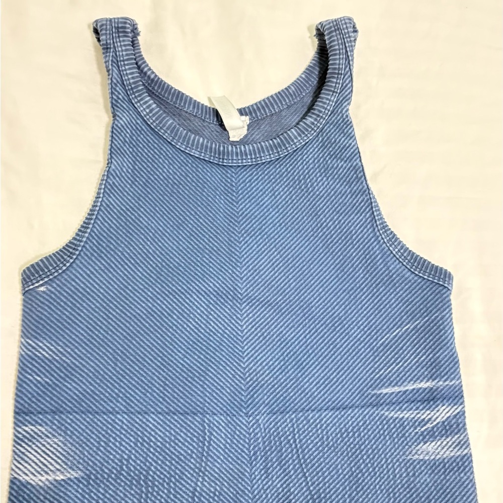 Blue bleach washed Nikibiki Tank top